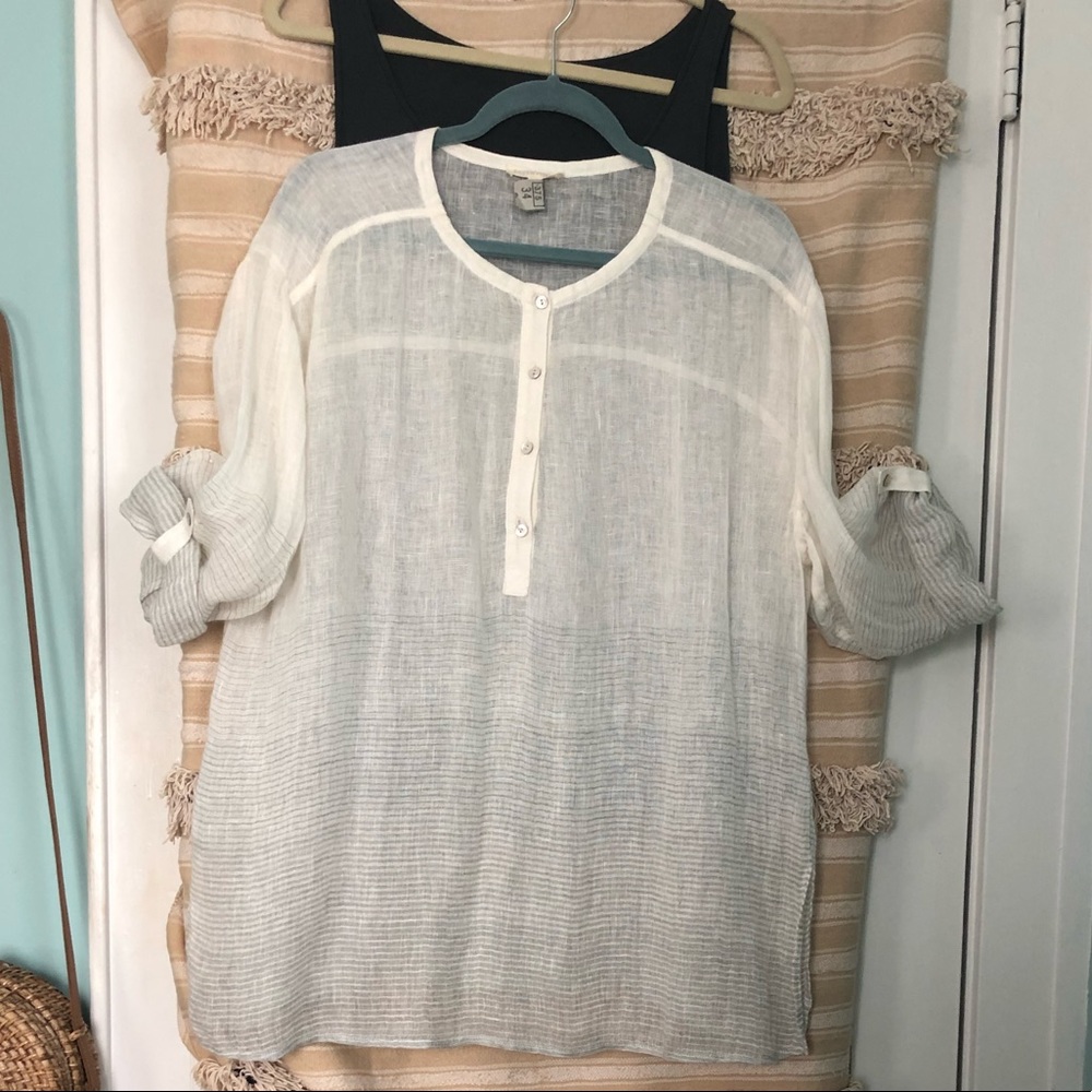 Eileen fisher linen tunic with silk tank